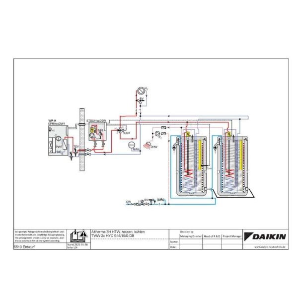 Daikin Altherma 3 H HT ECH2O Set EPRA16DW17 + ETSX16P50E7 Wärmepumpe + Hydrobox/Speicher 500L HS 9kW