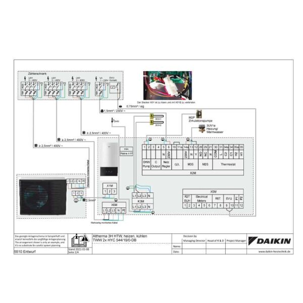 Daikin Altherma 3 H HT ECH2O Set EPRA18DW17 + ETSX16P50E7 Wärmepumpe + Hydrobox/Speicher 500L HS 3kW