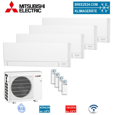 Mitsubishi Electric Set MSZ-AY20VGKP + MSZ-AY25VGK + 2 x MSZ-AY35VGK + MXZ-4F72VF4 WiFi Wandgeräte