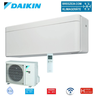 Daikin Set FTXTA30CW + RXTA30C2V1B Stylish Wandgerät weiss 3,0 kW WiFi Hyper Heating R32