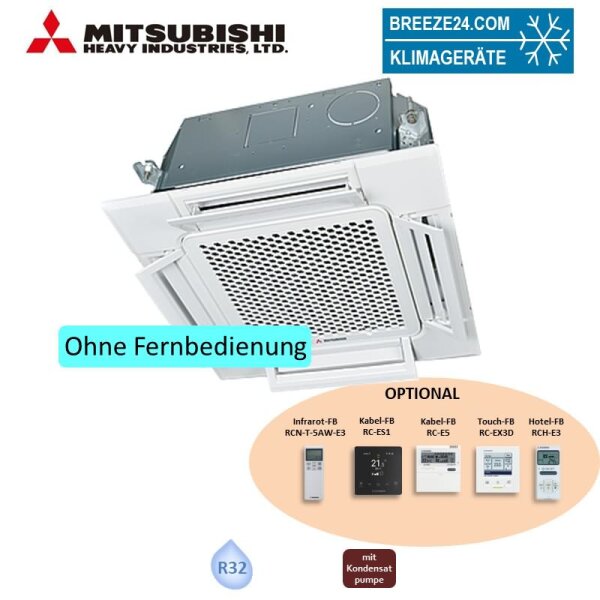 Mitsubishi Heavy FDTC15KXZE3-W Deckenkassette-Euroraster Komfortpaneel TC-PSAE-5AW-E 1,5 kW KX R32