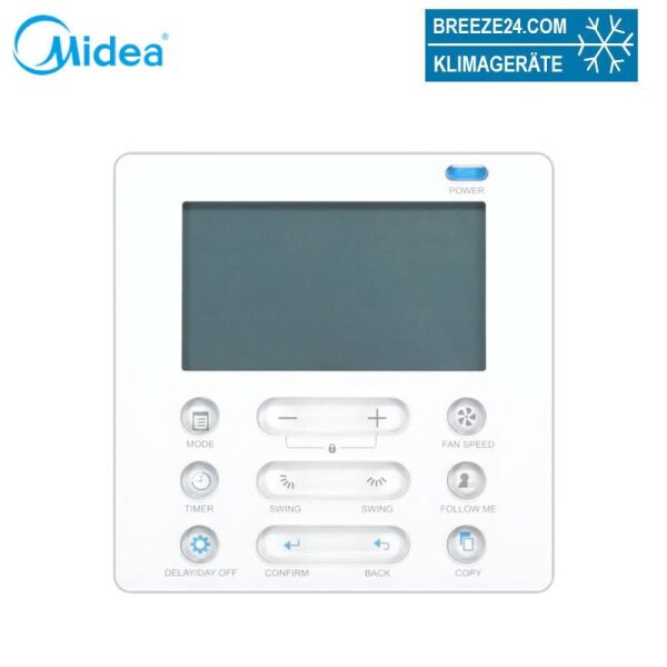 Midea Kabelfernbedienung KJR-120C1/BTF-E für Wandgeräte, Deckenkassetten, Kanalgeräte, Flextruhen
