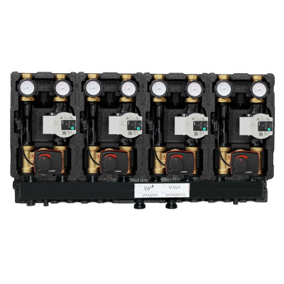 Modulverteiler Pumpengruppe 4-fach 4 x gemischter Heizkreis Heizkreisset 3 Wege
