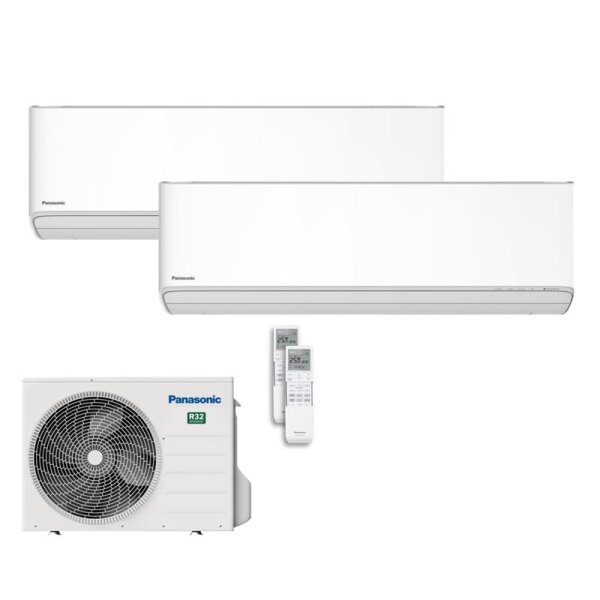 Panasonic Set 2 Wandgeräte CS-Z25CKEW + CS-Z50ZCEW + CU-2Z50CBE WiFi 2,5/5,0 kW -  R32 Klimaanlage
