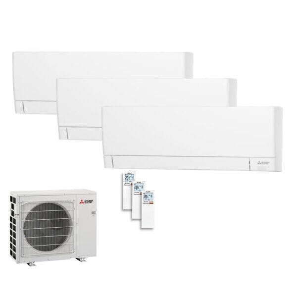 Mitsubishi Electric Set MSZ-AY15VGKP + 2 x MSZ-AY20VGKP + MXZ-4F83VFHZ2 Wandgeräte Hyper Heating