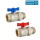 Kugelhahn-Set 1" IG x 1" AG selbstdichtend - mit blauem und rotem Flügelgriff