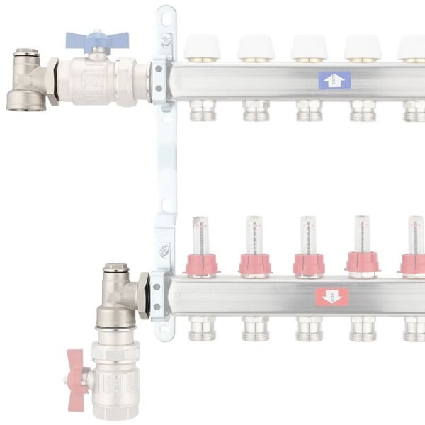 Winkelanschluss-Set für Verteiler 1" - selbstdichtend
