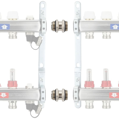 Doppelnippel Messing vernickelt - 1" - drehbar - selbstdichtend