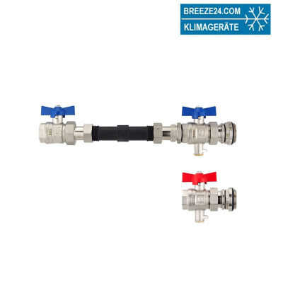 Anschluss-Set für Wärmezähler mit 3/4" Gewinde - 110 mm - Durchgangsform
