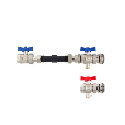 Anschluss-Set für Wärmezähler mit 3/4" Gewinde - 110 mm - Durchgangsform