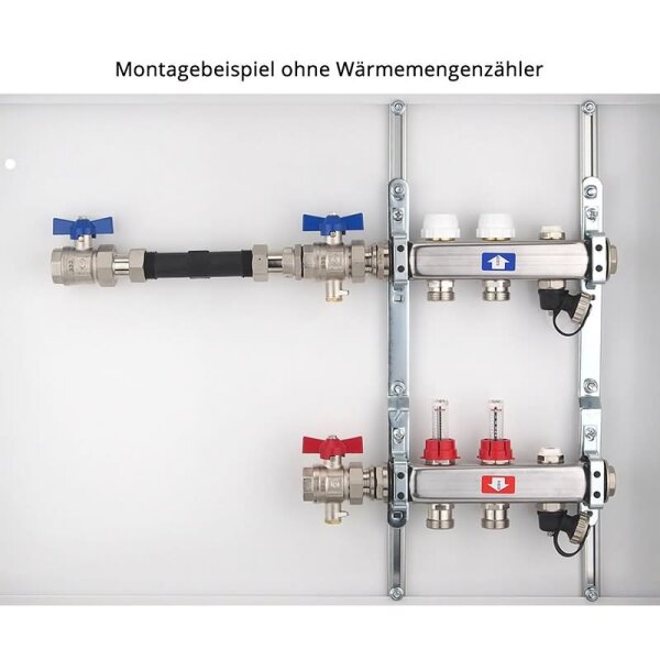 Anschluss-Set für Wärmezähler mit 3/4" Gewinde - 110 mm - Durchgangsform