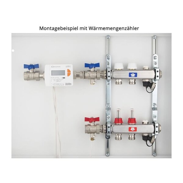 Anschluss-Set für Wärmezähler mit 3/4" Gewinde - 110 mm - Durchgangsform