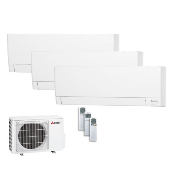 Mitsubishi Electric Set 3 x MSZ-AY25VGK + MXZ-3F54VF4 Wandgerät WiFi 2,5 kW 25|25|25 m²