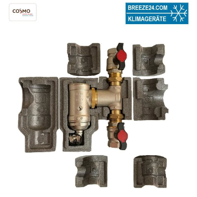 COSMO CMSA Magnetitabscheider 1 1/4" | 1 1/2" Messing mit Isolierung und 2 Kugelhähnen.