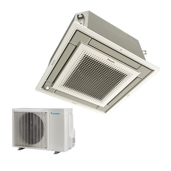 Daikin Set Deckenkassette Euroraster silber 5,0 kW  FFA50A9-0 + Blende BYFQ60CS + RXM50A - R32