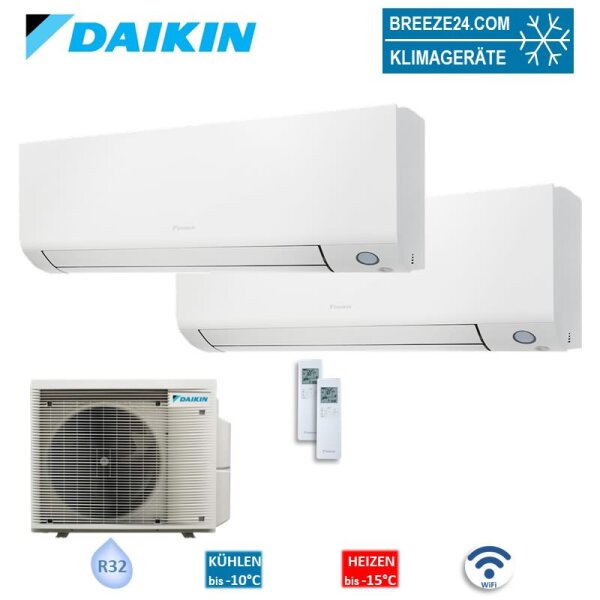 Daikin Set 2 Wandgeräte Perfera WiFi FTXM25A + FTXM35A + 2MXM50A2V1B(9/8) 2,5/3,5kW Raumgröße 25 | 35 m²