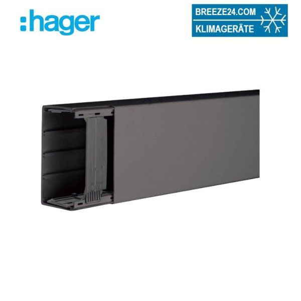 Hager TEHA Leitungsführungskanal LF6011009011 60 x 110 mm | Länge 2.000 mm | graphitschwarz