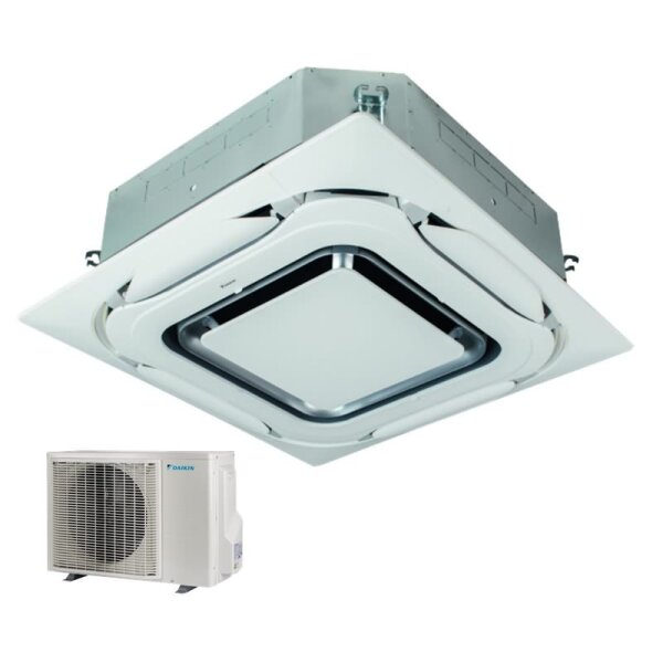 Daikin Set 4-Wege-Deckenkassette FCAG50B-4 + Blende BYCQ140EP Design weiss + RXM50A 5,0kW