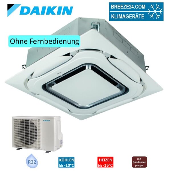 Daikin Set 4-Wege-Deckenkassette FCAG60B-4 + Blende BYCQ140EP Design weiss + RXM60A 5,7kW