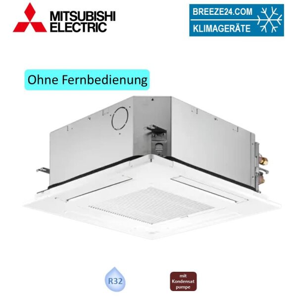 Mitsubishi Electric PLFY-MS15VFM-E 4-Wege Deckenkassette Euroraster + Blende SLP-2FA VRF 15 - 20 m²