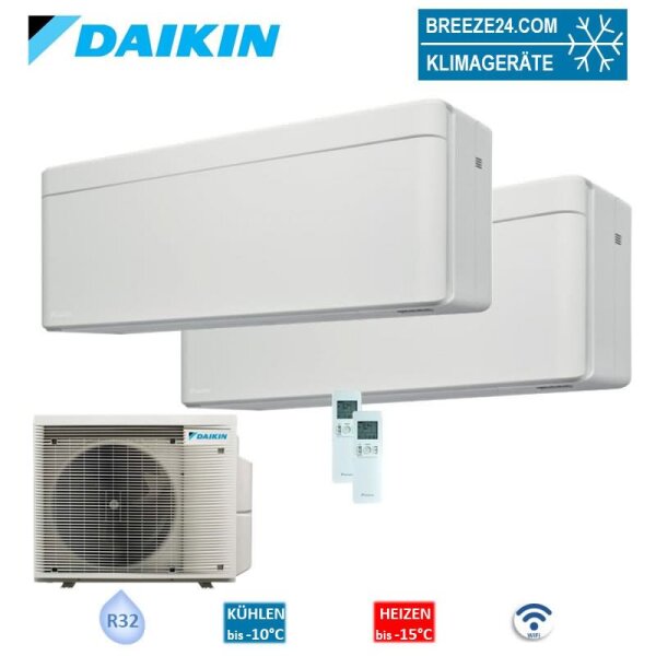 Daikin Set 2 Wandgeräte Stylish WiFi 1,5/3,5 kW CTXA15CW + FTXA35CW + 2MXM50A2V1B(9/8) R32 Klimaanlage