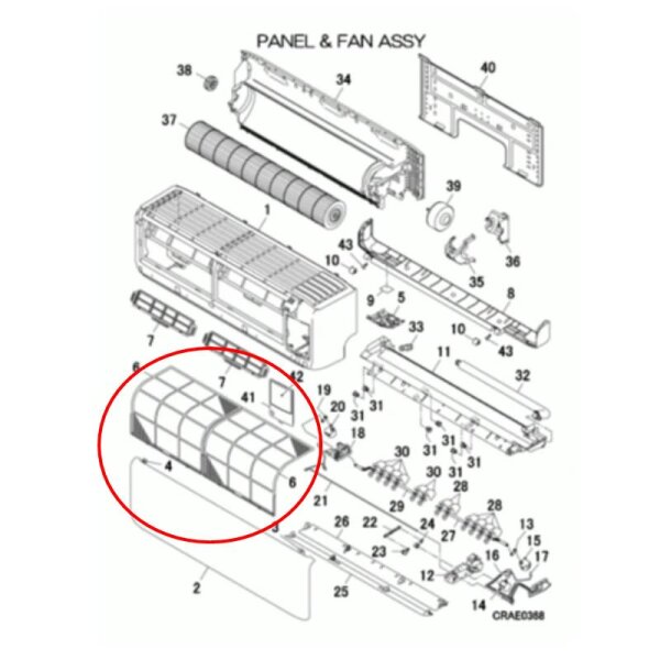Mitsubishi Heavy Luftfilter RLF437A200 für SRK-ZSX-WF Wandgeräte | 1 Stück