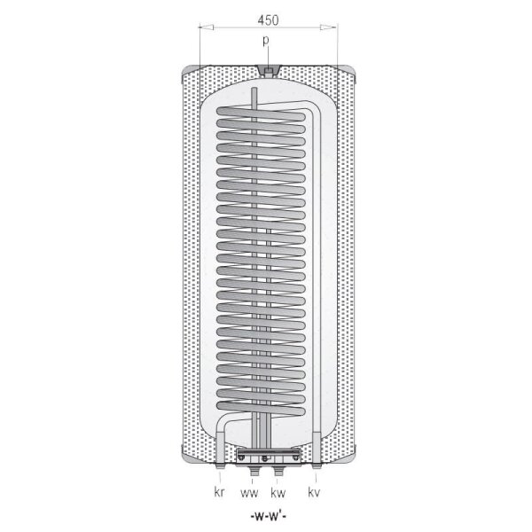 Panasonic Aquarea PAW-TA15C1E5 Warmwasserspeicher mit 1 Wärmetauscher 1.8 m² | 167 Liter