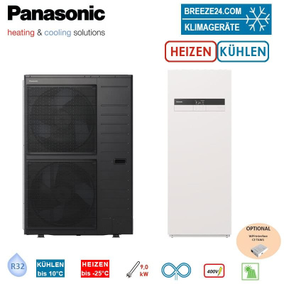Panasonic Set Aquarea LT Generation K WH-UDZ12KE8+WH-AC0912K9E8AN3 Hydrobox/Speicher 185L 12 kW 400V