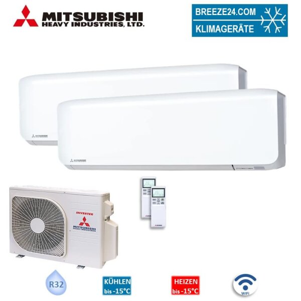 Mitsubishi Heavy Set SRK15ZS-WF + SRK35ZS-WF + SCM41ZS-W  Wandgeräte 1,5/3,5 kW WiFi R32