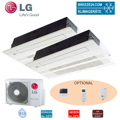 LG Set 2 x 1-Wege-Deckenkassette 2,6 kW 2 x MT09R NU1 mit Blende + MU2R15 UL0 R32 Klimaanlage
