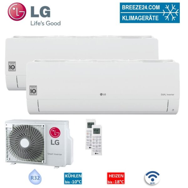 LG Set 2 Wandgeräte Standard Plus WiFi 2,5 kW 2 x PC09ST NSJ + MU2R17.U13 R32 Klimaanlage