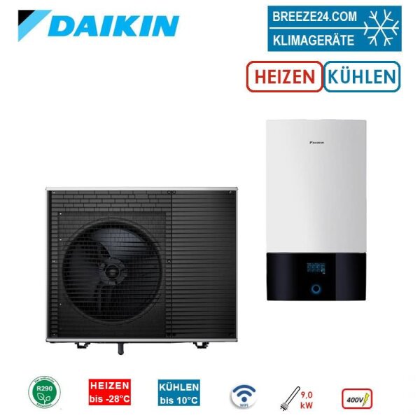 Daikin Altherma 4 H W Set EPSK12AW1 + EPBX14A9W Wärmepumpe+Hydromodul 12 kW WiFi R290 Heizstab 9 kW