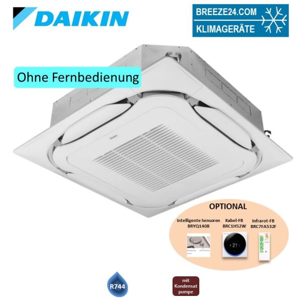 Daikin FXFN40B CO2 4-Wege-Deckenkassette 4,5 kW - VRV mit Standardblende reinweiß BYCQ140EW | R744