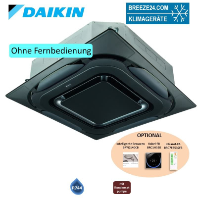 Daikin FXFN40B CO2 4-Wege-Deckenkassette 4,5 kW - VRV mit Designblende schwarz BYCQ140EPB | R744