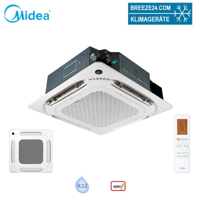 Midea MCD2-55HRFNX 4-Wege-Deckenkassette mit Blende T-MBQ4-04AWD | 15 kW | 18 kW | Raum 150 - 160 m²