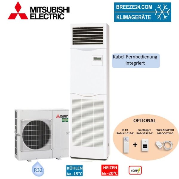 Mitsubishi Electric Set PSA-M125KA + PUZ-M125YKA2 Tower/Standgerät 12,5 kW | Raumgröße 120 m² 400V