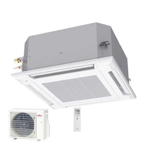 Fujitsu Set AUXG18KVLA + AOEG18KBTB Euroraster 4-Wege-Deckenkassette 5,2 kW -  R32 Klimaanlage