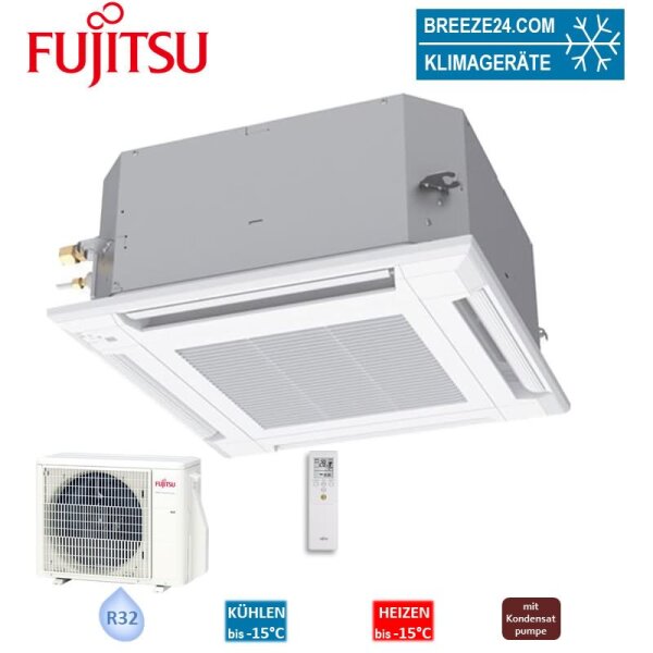Fujitsu Set AUXG22KVLA + AOEG22KBTB Euroraster 4-Wege-Deckenkassette 6,0 kW -  R32 Klimaanlage