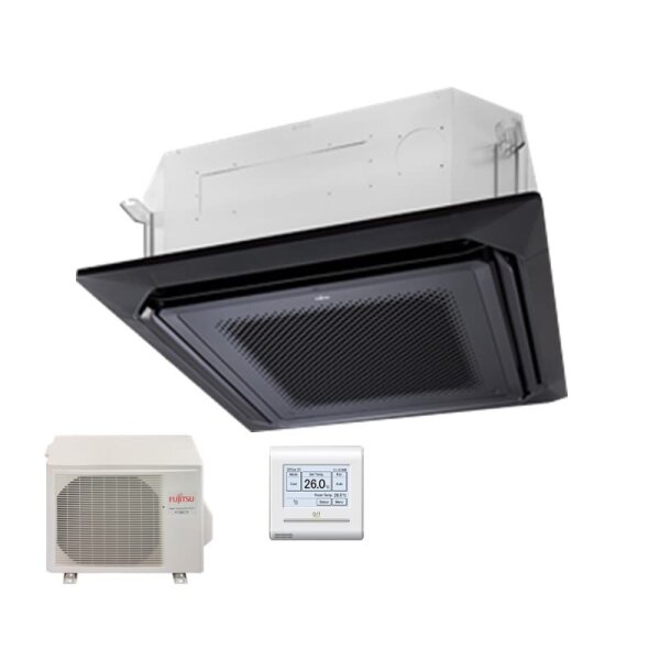 Fujitsu Set AUXG54KRLB + AOEG54KBTB 4-Wege-Deckenkassette schwarz 13,4 kW  R32 Klimaanlage