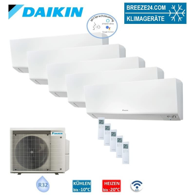 Daikin Set 5 Wandgeräte Perfera WiFi CTXM15A + 3 x FTXM20A + FTXM42A + 5MXM90A2V1B(9/8) | 15 | 20 | 20 | 20 | 42 |  m²