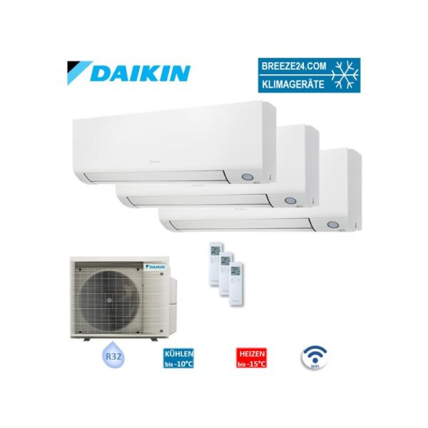 Daikin Set 3 Wandgeräte Perfera WiFi  2 X FTXM20A + FTXM42A + 3MXM52A2V1B(9/8)| 20 | 20  | 42 |  m²