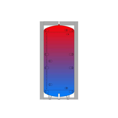 COSMO Hygiene-Pufferspeicher CPSHM2WT1200 mit TWW-Wellrohr-WT mit 2 WT ohne Dämmung | 1200 Liter