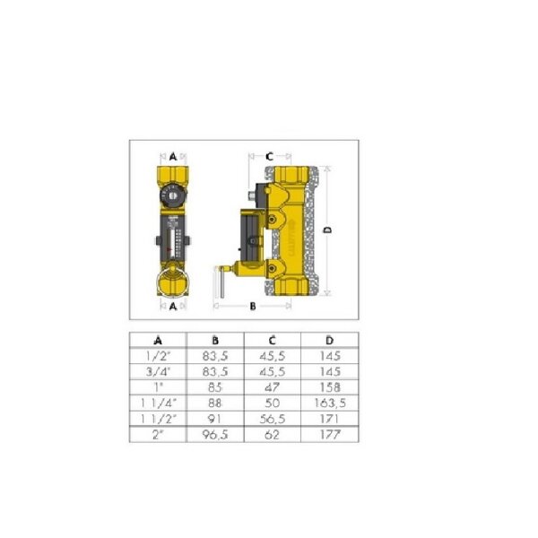 COSMO Caleffi Strangregulierventil SetCal mit Durchflussmessung 1/2" 2-7l/min