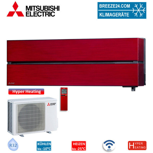 Mitsubishi Electric Set 2 Wandgeräte Diamond WiFi 1,8/3,5kW MSZ-LN18VG2R+MSZ-LN35VG2R + MXZ-2F53VF4
