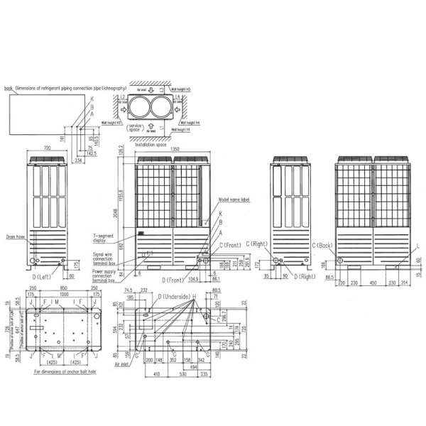 Mitsubishi Heavy FDC615KXE6 VRF-Außengerät 61,5 kW (400V) für 2 bis 65 Innengeräte