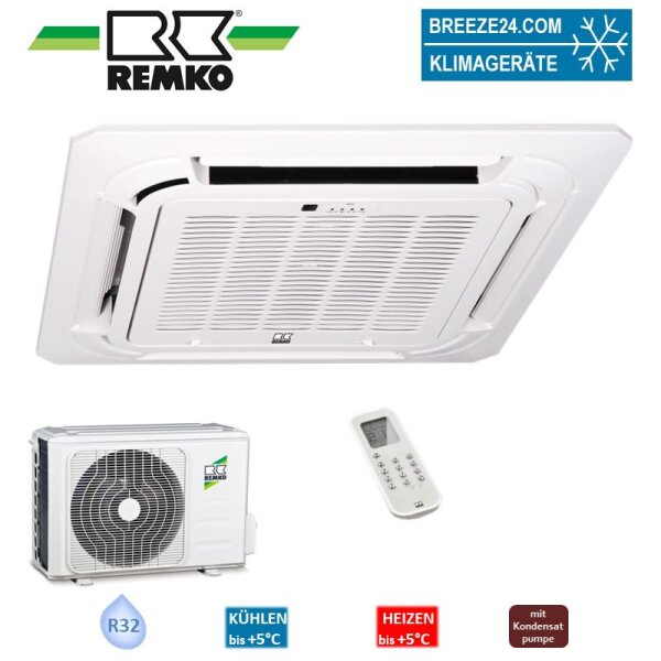 Remko Set Inv. 4-Wege-Deckenkassette 10,5 kW - RVD 1055 DC + Aussengerät R32 Klimaanlage