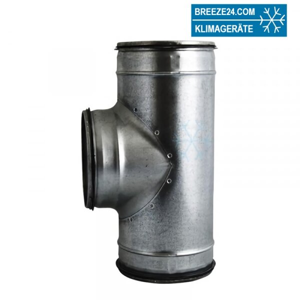 Wickelfalzrohr T-Stück 90° mm verzinkt mit Dichtung (DN 080/080 - 500/500) DN 500/400