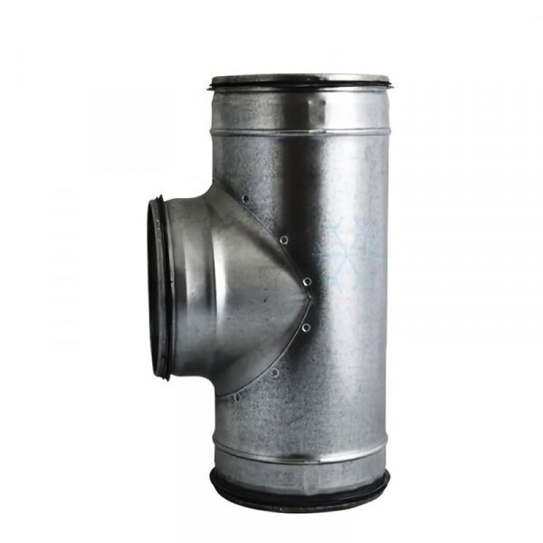Wickelfalzrohr T-Stück 90° mm verzinkt mit Dichtung (DN 080/080 - 500/500) DN 500/400