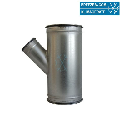 Wickelfalzrohr T-Stück 45° verzinkt mit Dichtung (DN 080/080 - 400/400) DN 125/080