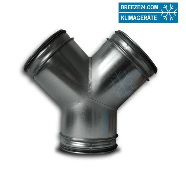 Wickelfalzrohr Hosenstück 90° verzinkt mit Dichtung (DN 080/100 - 800/800 mm)
